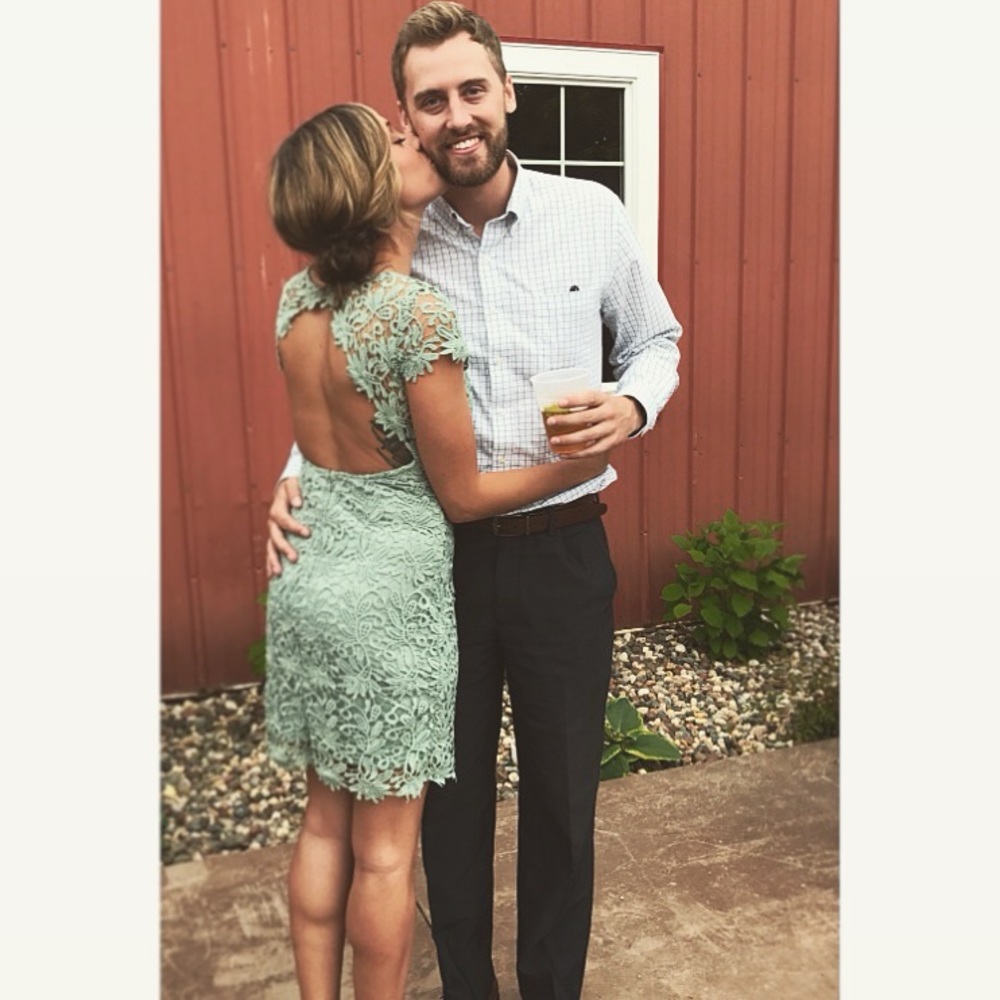 Lulus Mint Green Mini Dress with Open Back